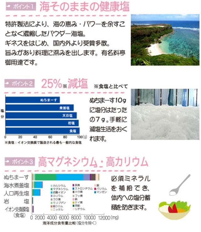 沖縄海塩１００％ ぬちまーす クッキングボトル １５０ｇ １本 | Low