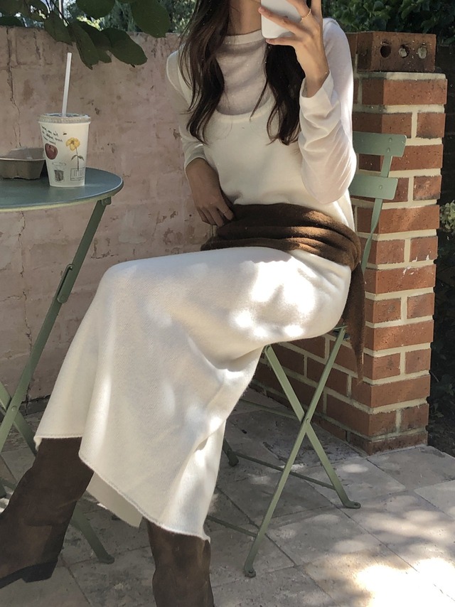 (verveine)  monette wholega knit onepiece / 2color