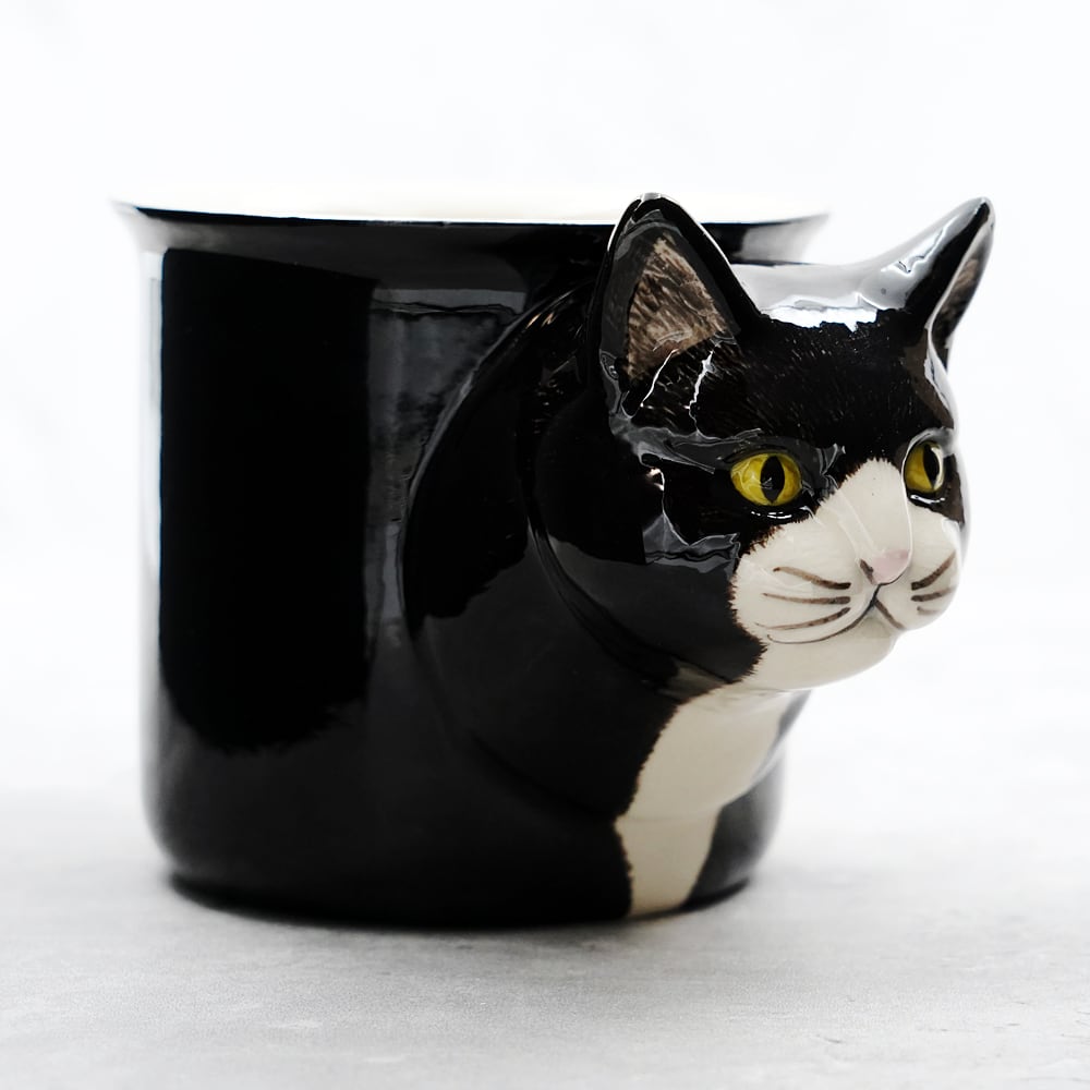 猫マグカップ(AnimalMug3Dマグ)ブラックキャット | マスノヤ衣料品店