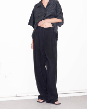 1990s tucked wide silk trousers