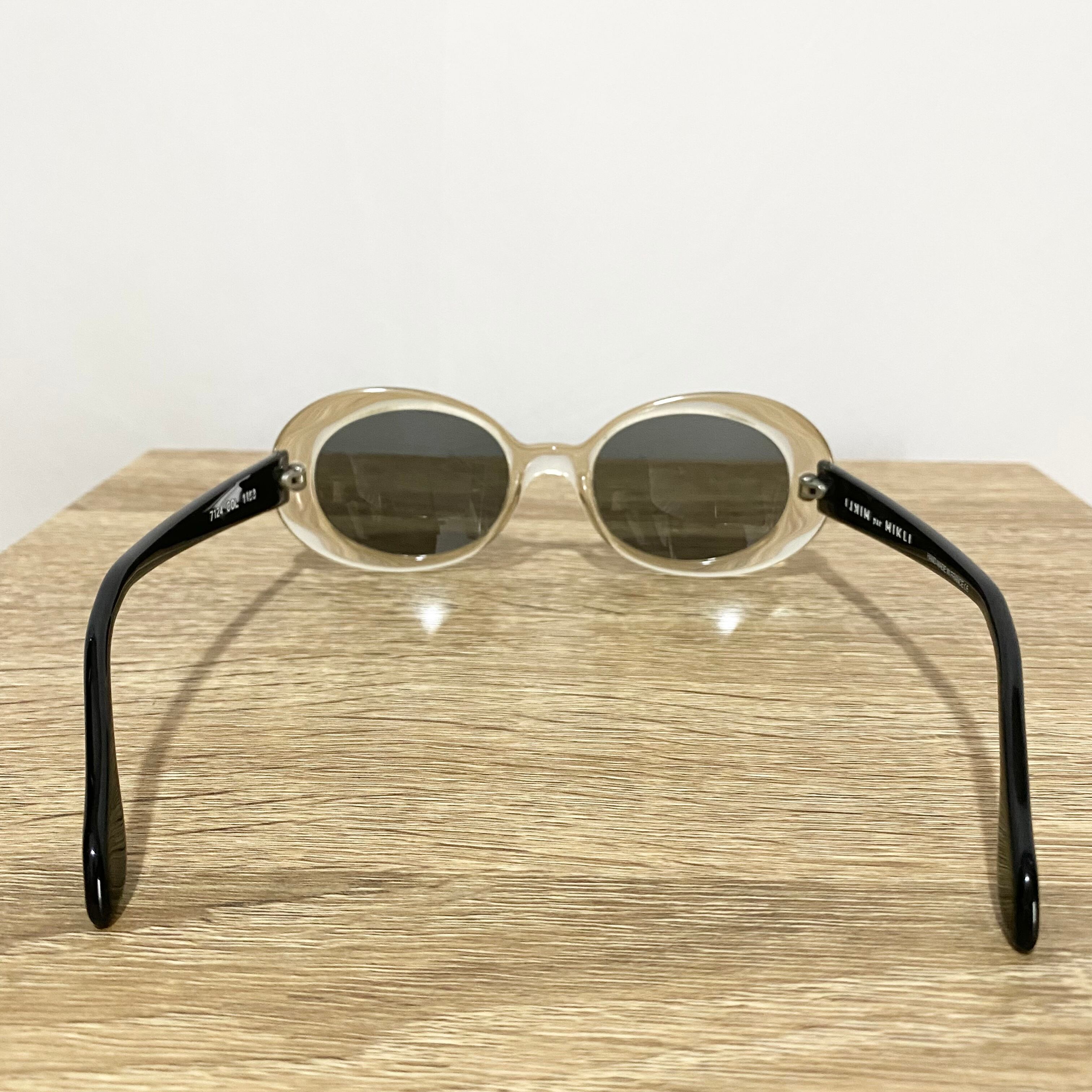 MIKLI par MIKLI Oval Sunglasses Clear Black Made in France 00s 90s