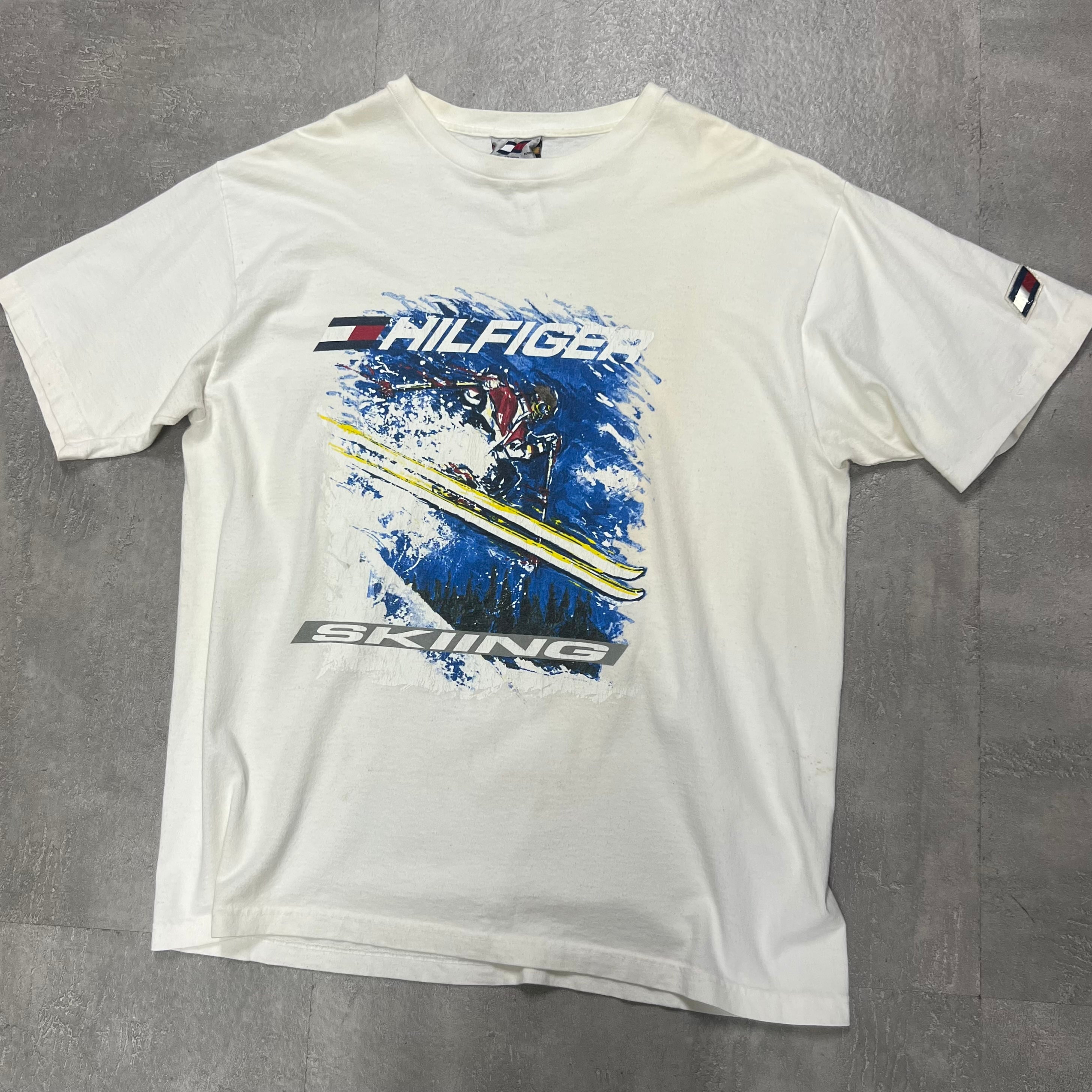 90'sトミーヒルフィガーTommy Ski Tシャツ古着ヴィンテージy2k