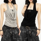 drape halter neck tops / l0708