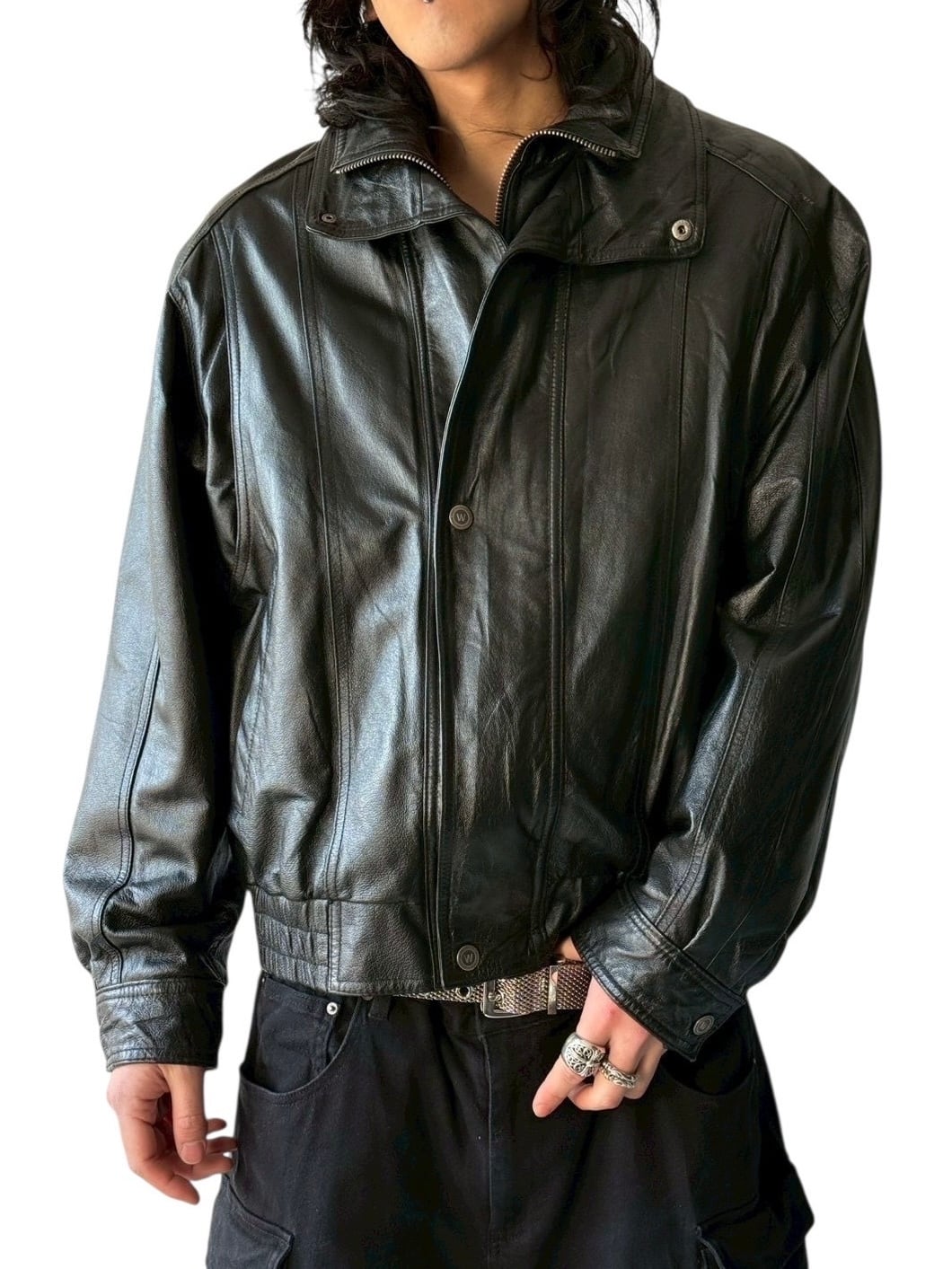 WILSONS LEATHER】 Docking layered design leather jacket
