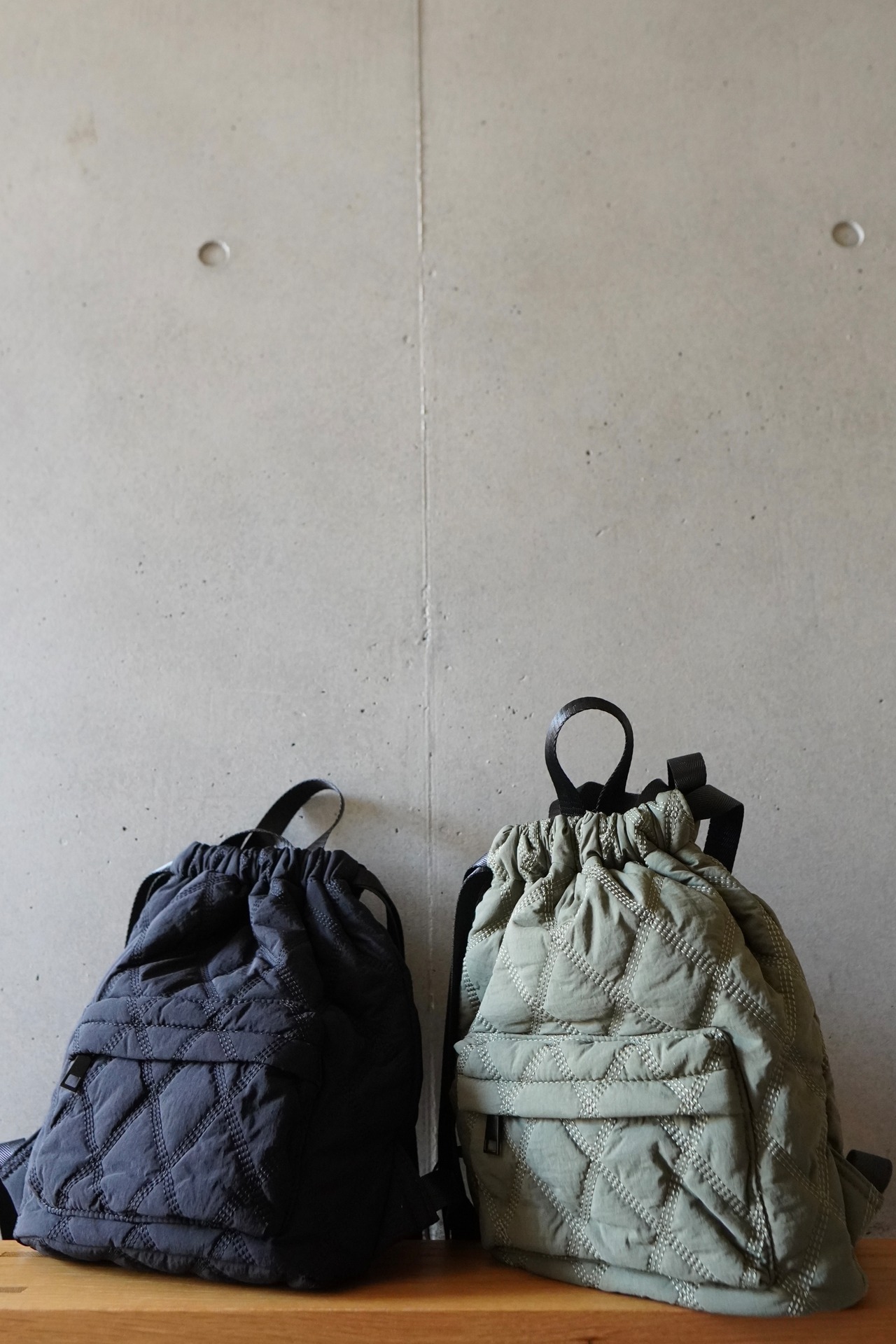 Quilted medium backpack ／2color
