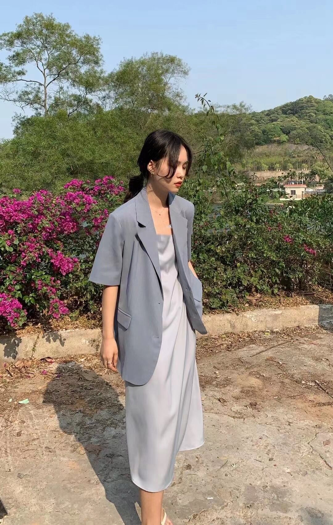 ドレープネック　キャミワンピース　AJ2205-650