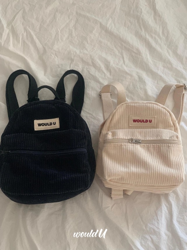 【予約】new backpack corduroy - cream - / wouldU