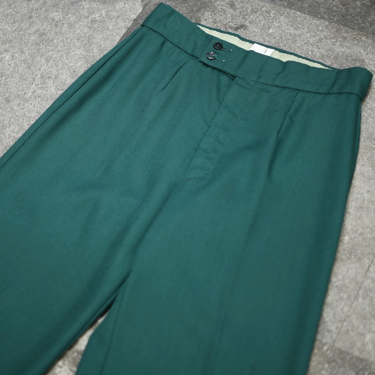 70's color flare slacks green