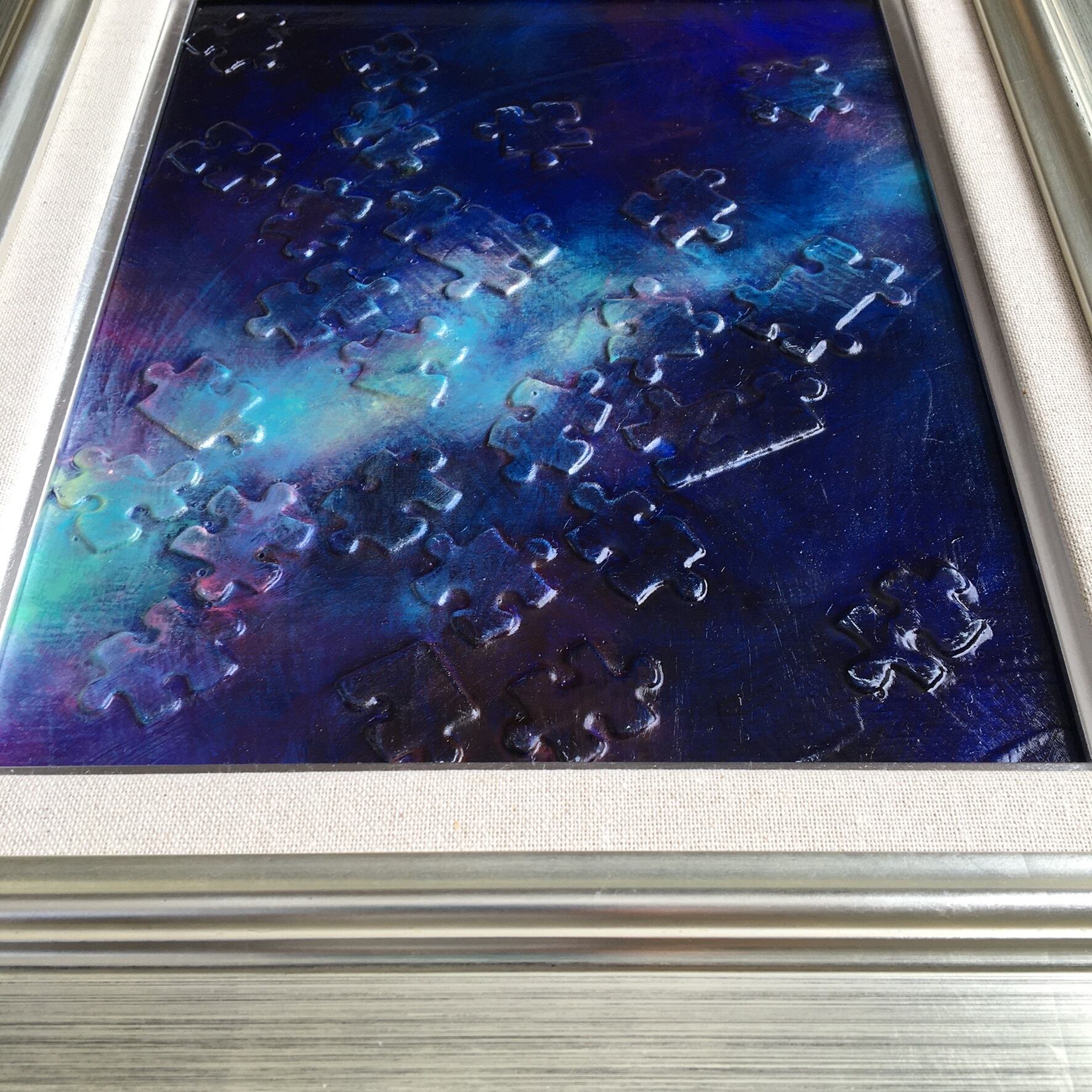 原画・額装〉油絵F3(40×35cm)「宇宙」（Casie） | 色李画廊