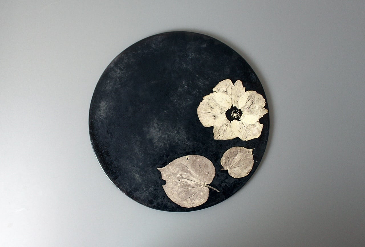 つづるガラスアート ゆうなの花 SUMI 平丸大皿3 | つづるガラスアート