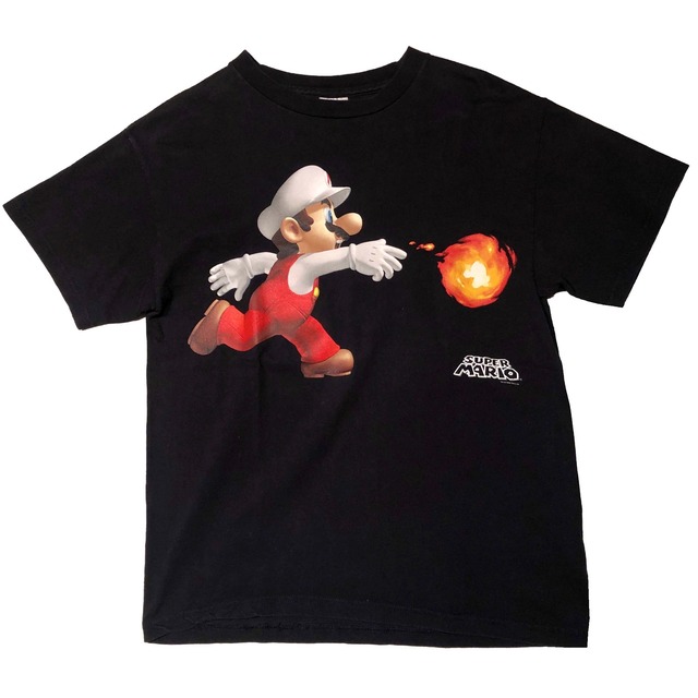 2000s スーパーマリオ ファイヤーボール Tシャツ 【M】 KNIT IN USA 