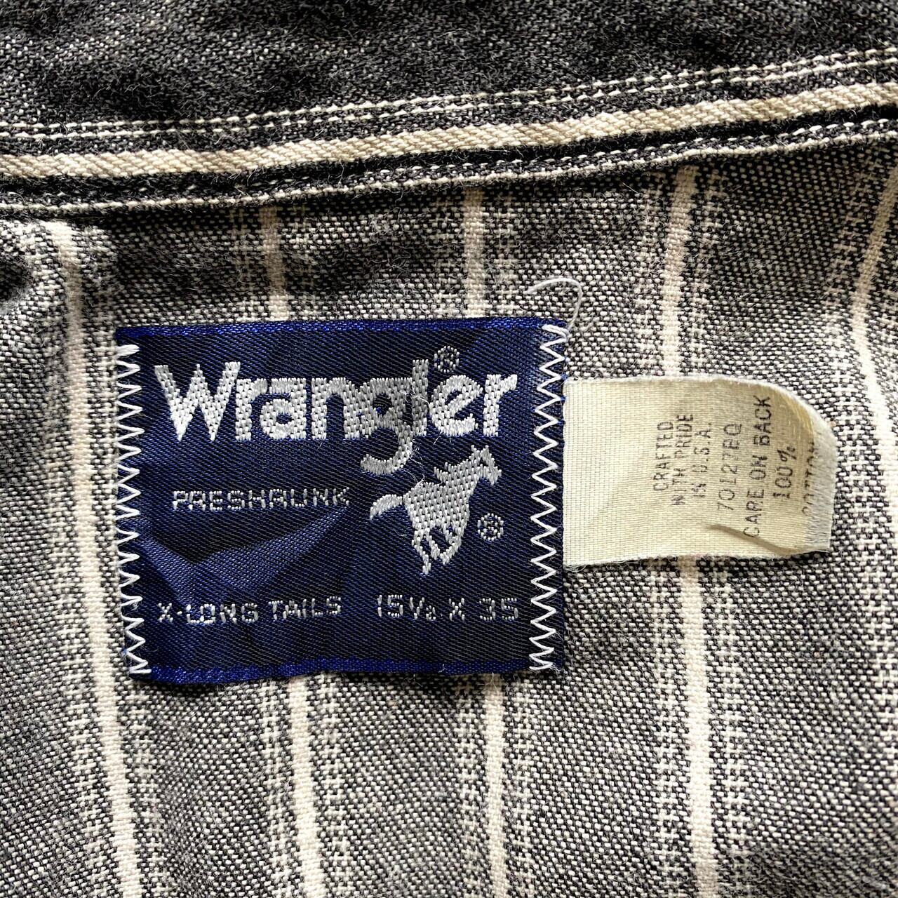 80年代 Wrangler ラングラー ストライプ柄 長袖 ウエスタンデニム