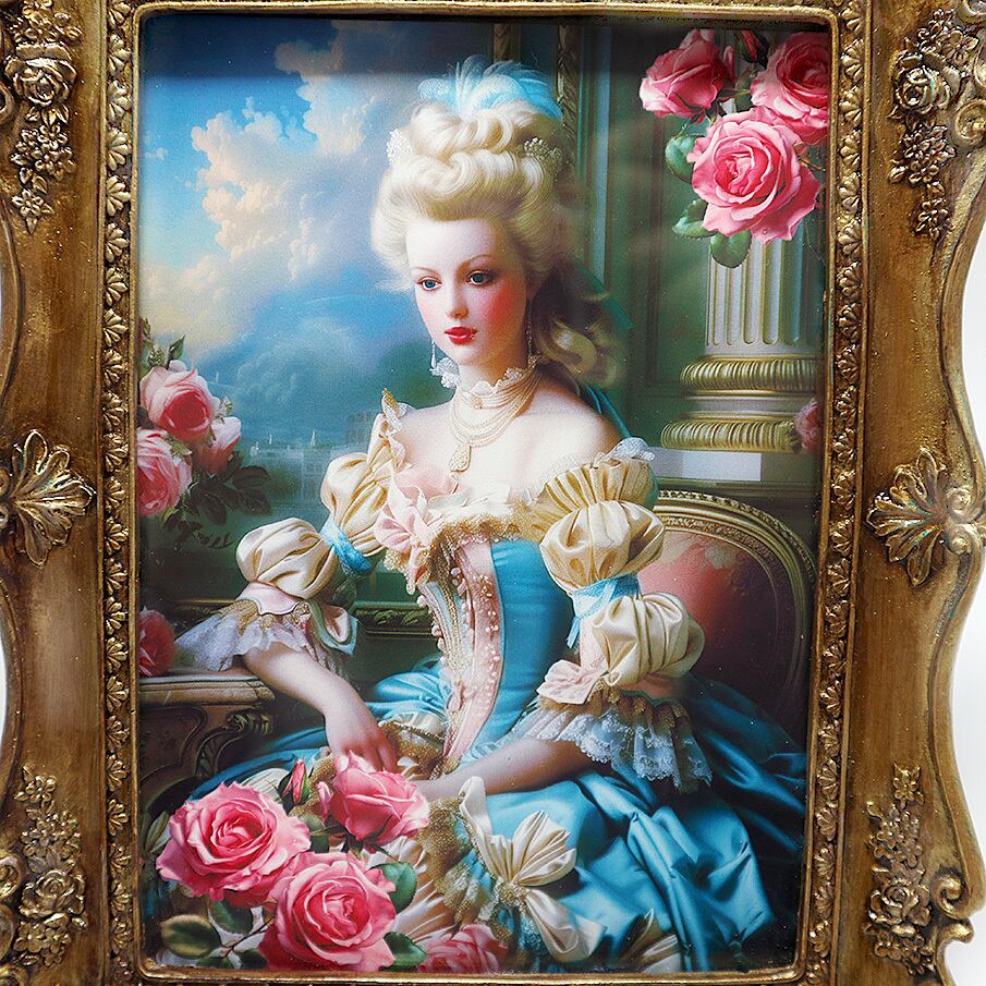 マリーアントワネット☆ブルードレスのマリー☆ バロックフレーム