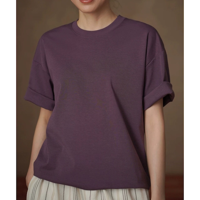 【クルーネック半袖ワイドTシャツ 】P00316