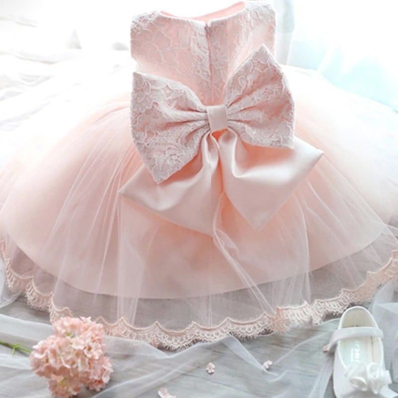 最終お値下げ　可愛いピンクレースリボンフォーマル110サイズドレス