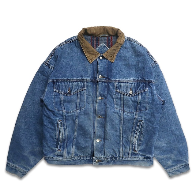 古着 ラングラー Wrangler デニムジャケット 襟コーデュロ 裏地 