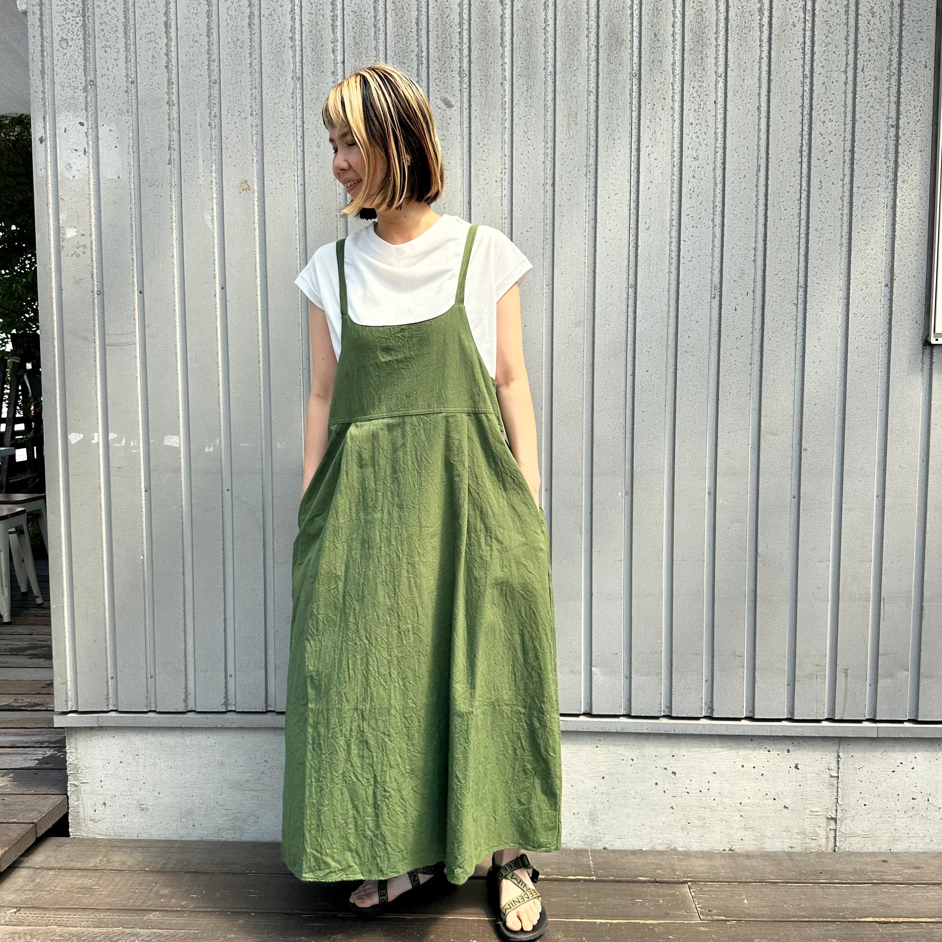 シーチングハンドワッシャー サロペットスカート/NARU'定番