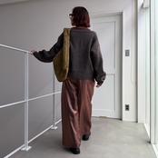 [タンクset]VネックニットPO/ブラウン