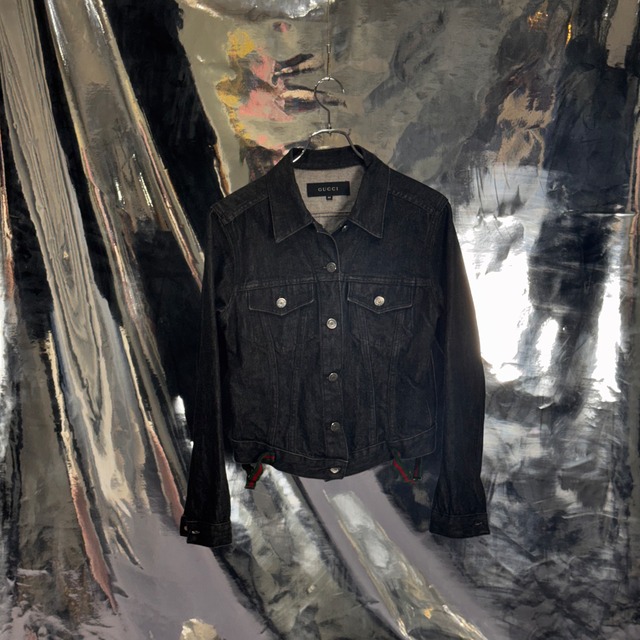 GUCCI  デニムジャケット ブラック コットン グッチ
