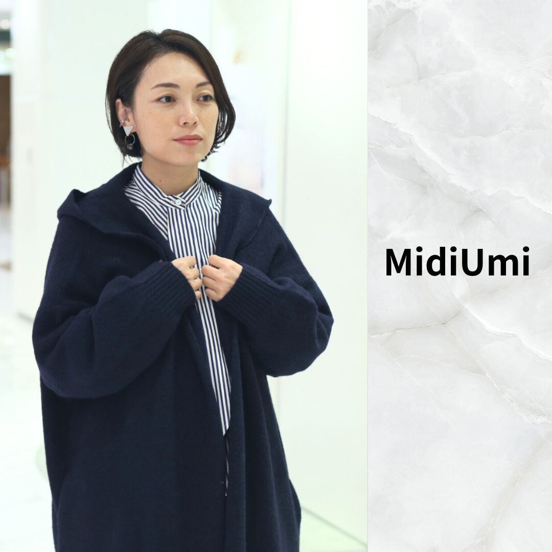 MidiUmi/3-729340ミディウミ/ フード付きロングコート | ゆったり  