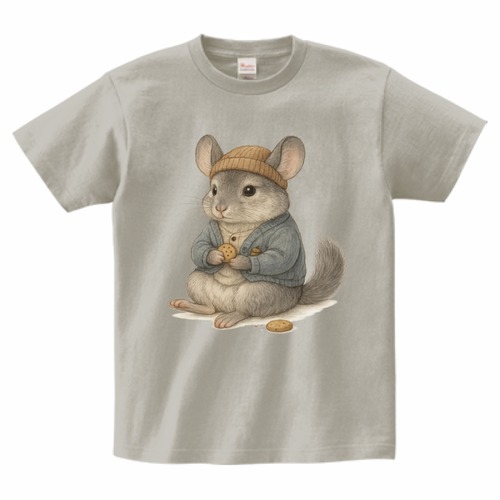 おしゃれチンチラTシャツ[シルバーグレー]