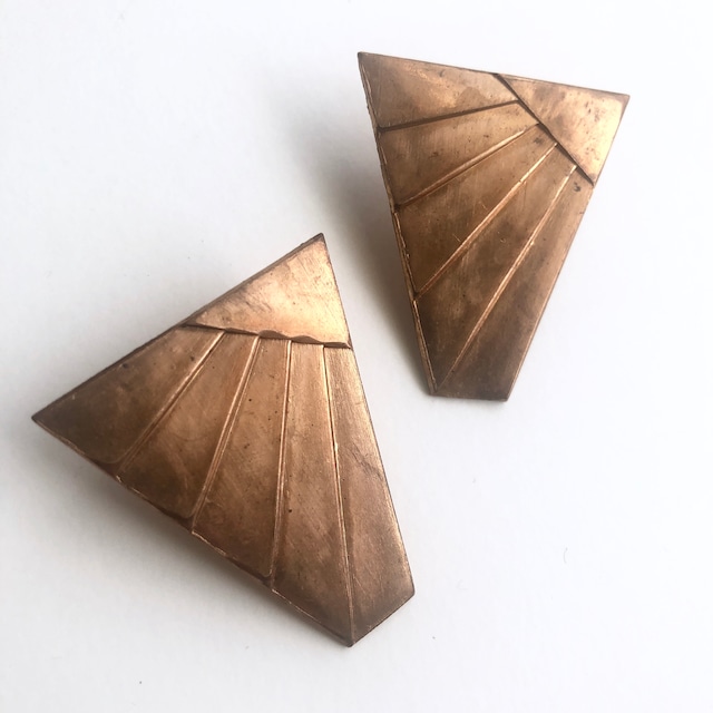 Raw Brass wing earrings B-016