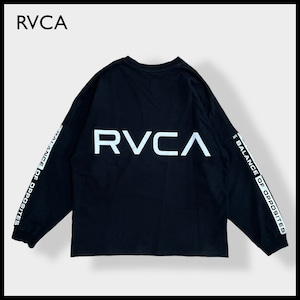 【RVCA】ルーカ ロングTシャツ バックプリント バックロゴ ワンポイントロゴ ロンT 長袖Tシャツ スウェットシャツ 袖ロゴ LARGE 古着