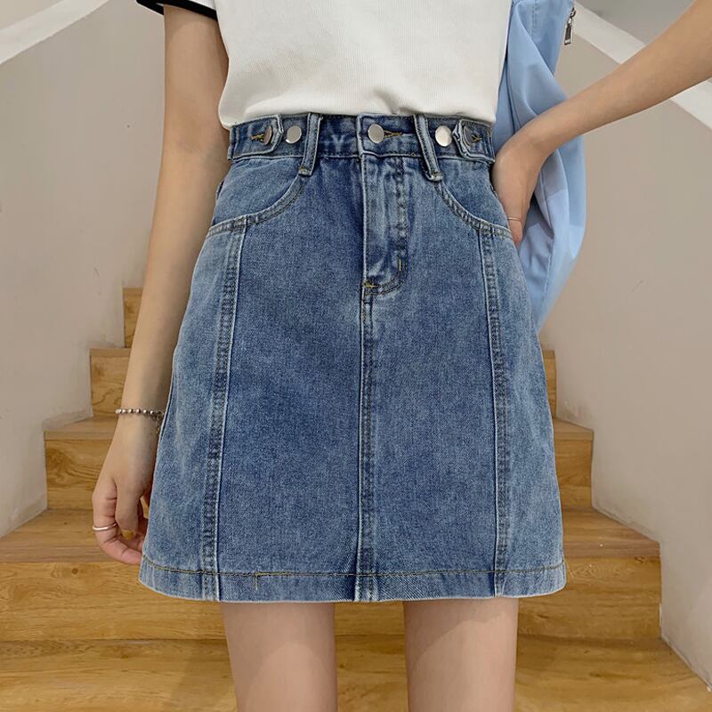 スタンダードスタイルスカート サマーハイウェスト薄手Aラインショート レトロ 夏物 スーパーモール68618092306