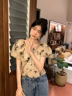 パフスリーブ 花柄トップス G104CT0013