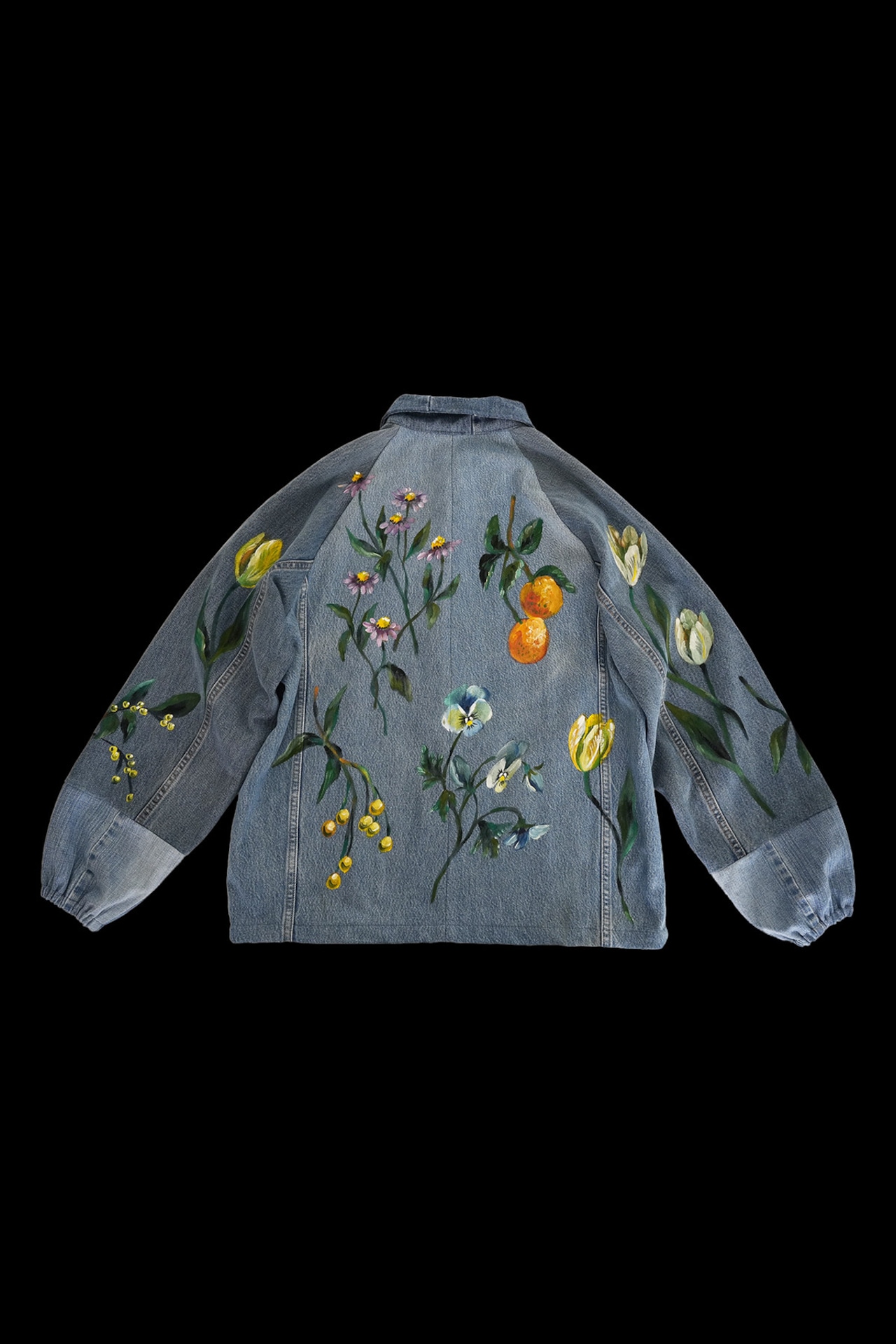 denim jacket blue pansy