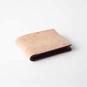 【アウトレットセール】Kotyle 二つ折り財布 ナチュラル＆ブラウン コルク製 小銭入れ付き