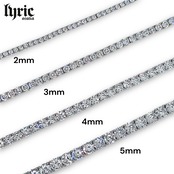 5mm 45cm luxury tennis necklace silver