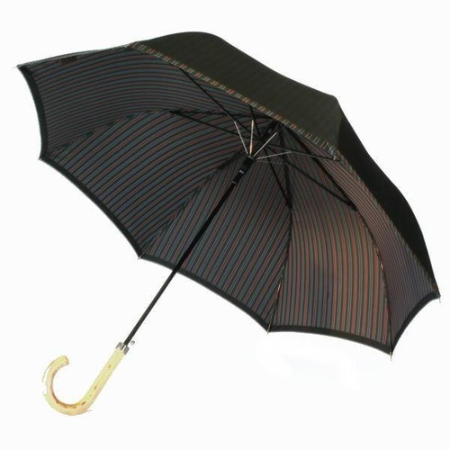 【紳士雨傘】槙田商店　長傘（日本製）甲州織 ビジネスシーンに寄り添った大人の雨傘　Plain×Stripe　　GREEN　mk-08