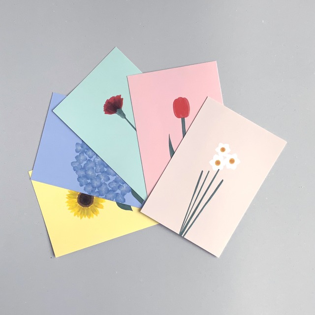 【バラ売り】オリジナルポストカード  －季節の花 －