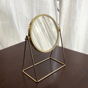 gold flame circle mirror / ゴールドフレームラウンドミラー