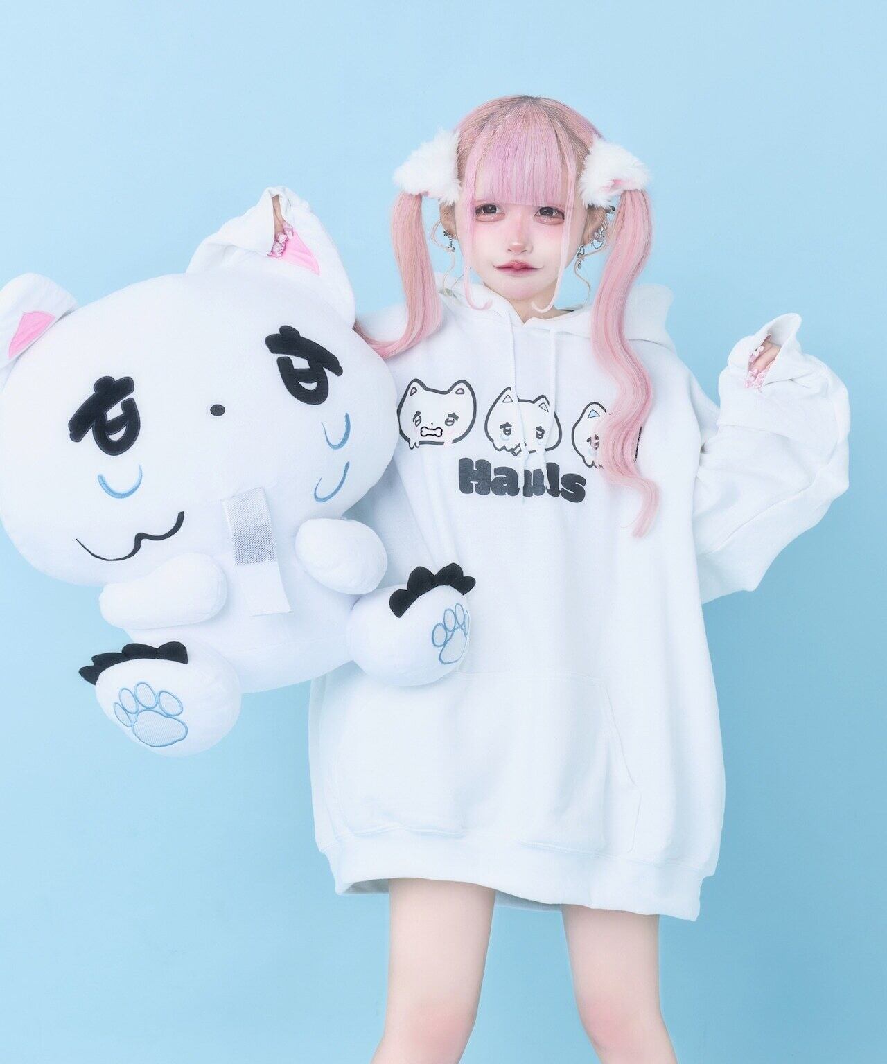 みうみお×はうるず コラボ超BIGぱーかー(ホワイト) | Hauls