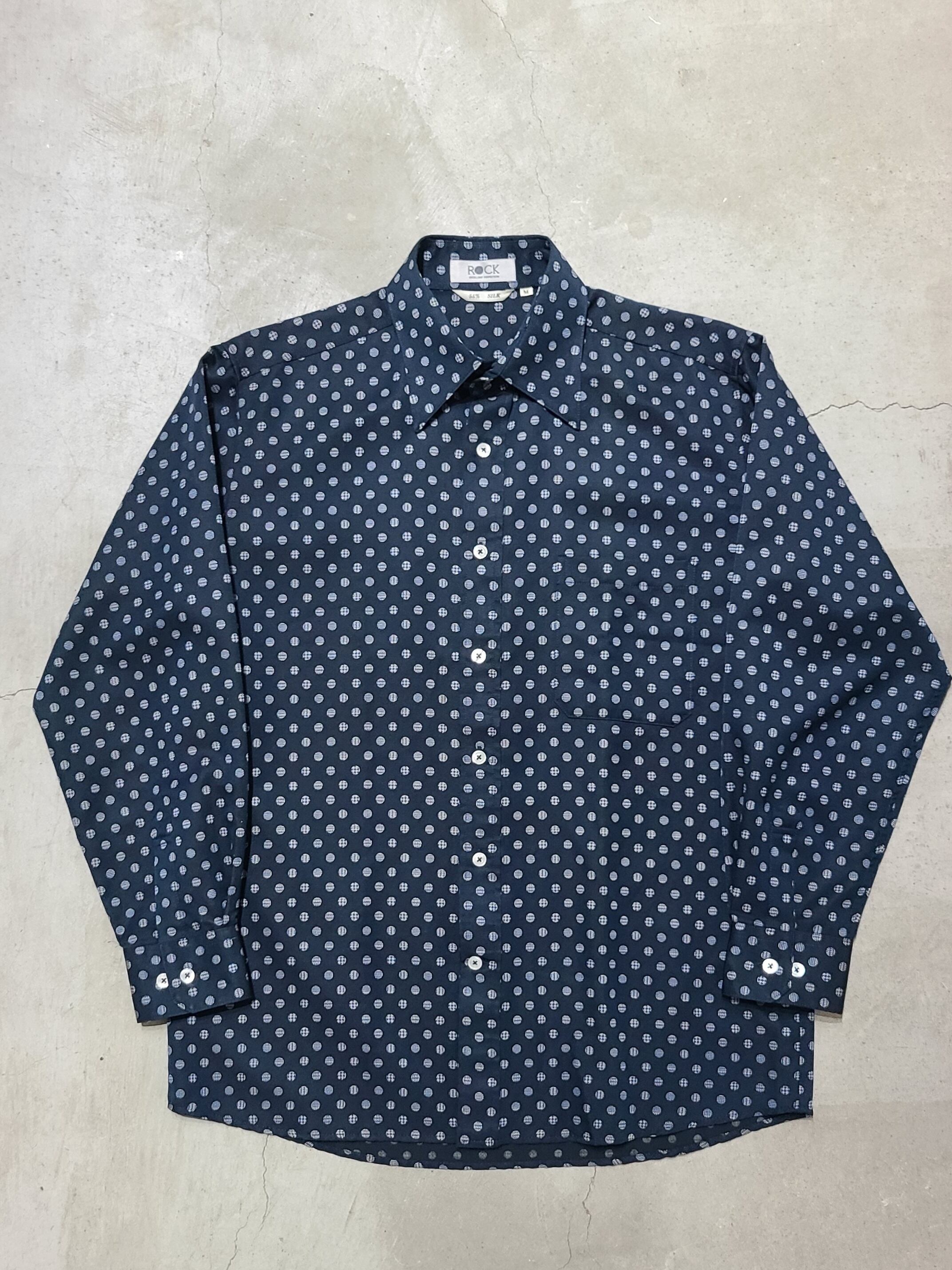 ウールシルクシャツ ネイビー 希少size1 【公式通販】