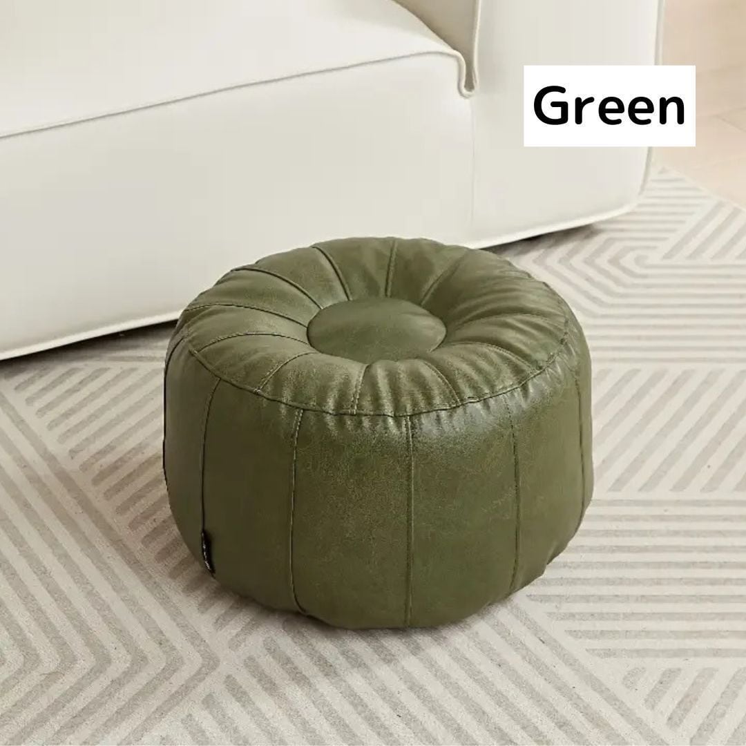 フットレスト オットマン クッション モロッコ風 ラウンド フェイク