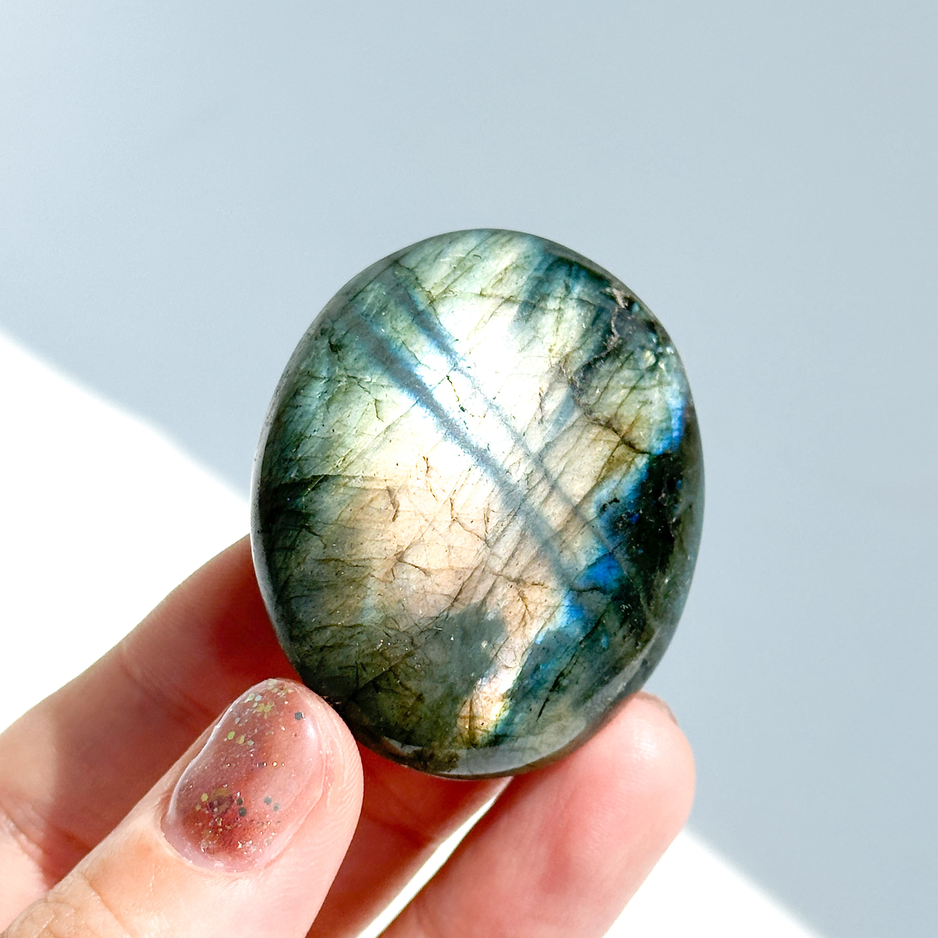 ラブラドライト パームストーン 22◇ Labradorite ◇天然石・鉱物