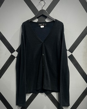 【X VINTAGE】“agnès b.” Horizontal Stripe Cotton Knit Cardigan