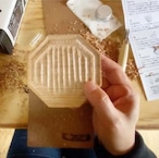 WOOD SMALL PLATE CARVING DIY KIT(Octagon) 彫刻刀で作る豆皿キット八角