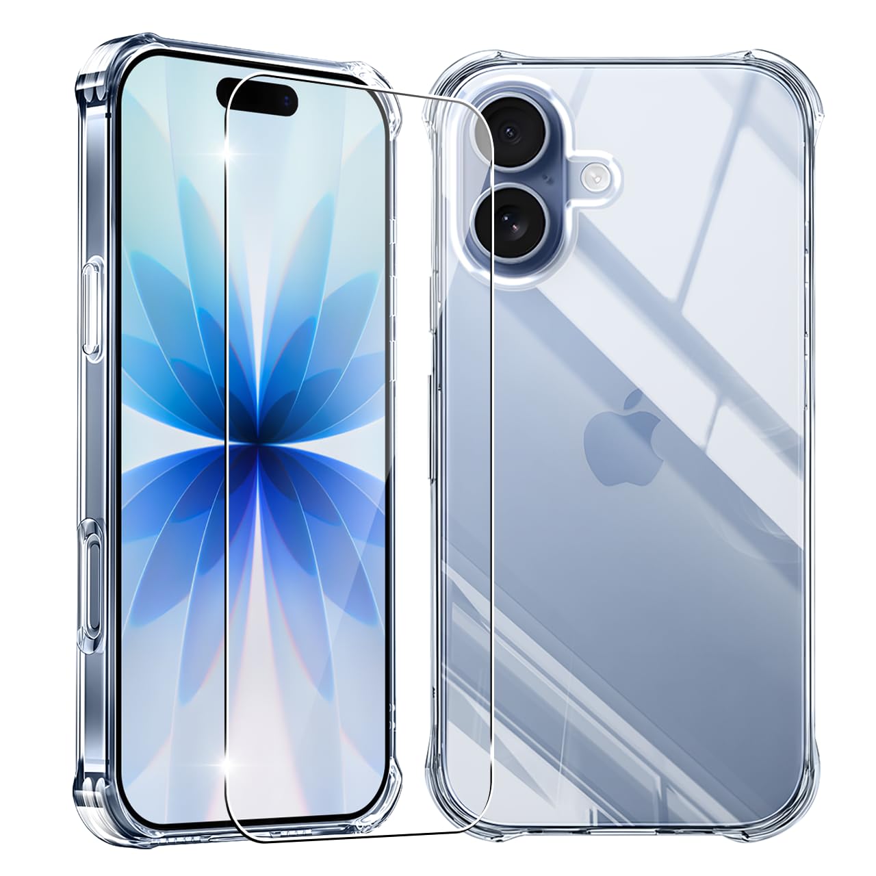 対応 iphone 17 ケース クリア 黄変防止 +iphone 17 ガラスフィルム JCJC-TPUIP17