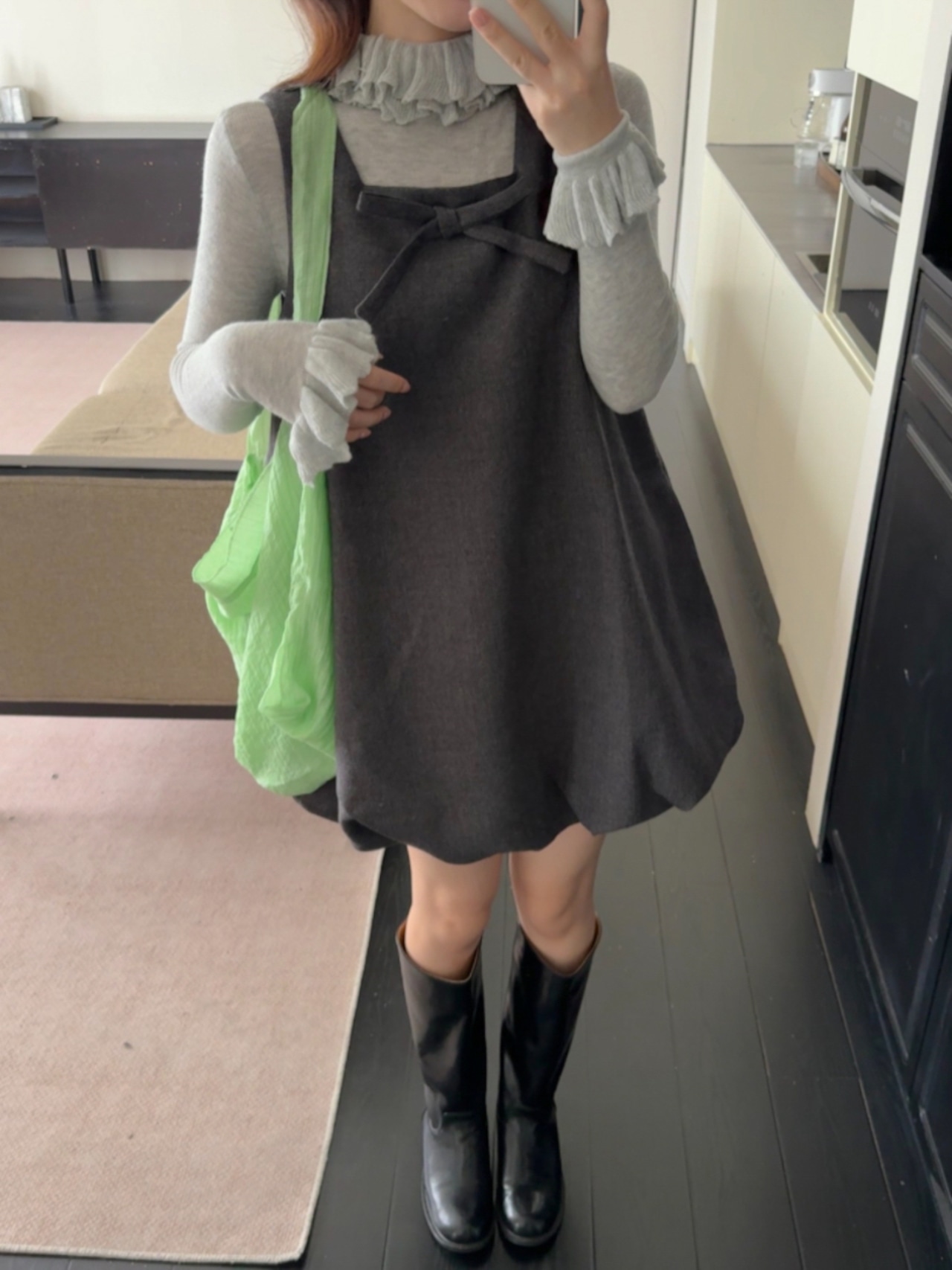 バルーングレーワンピース LK1761