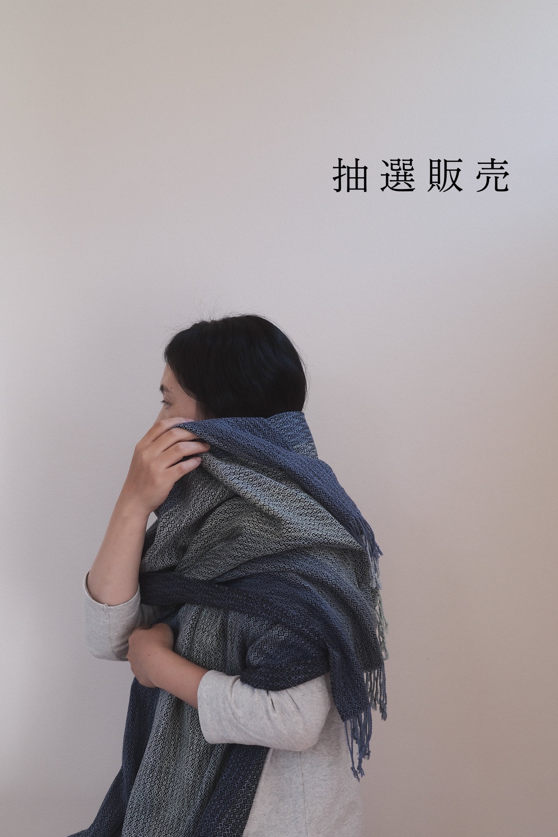 Hand-woven scarf / kid mohair 手織りカシミヤ混モヘアショール | R