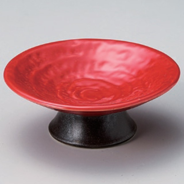 赤塗り高台4寸皿[1010] 60-26-757高台小鉢