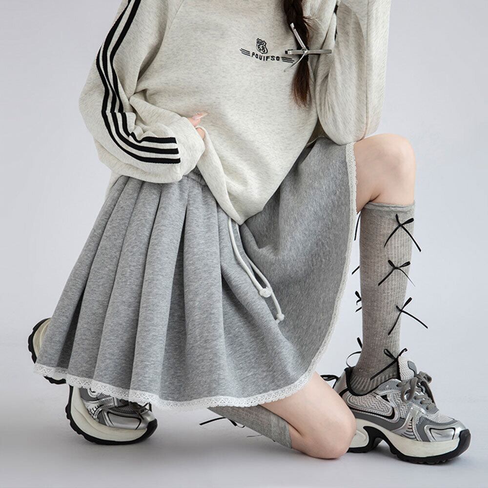 【送料無料】 スウェット プリーツ スカート レディース 春秋 韓国 ミニスカート 大人 かわいい きれいめ カジュアル おしゃれ ゆったり リラックス 大人可愛い 大人女子