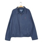 90s ラルフローレン スウィングトップ ハリントンジャケット ネイビー ワンポイントロゴ刺繍 POLO BY RALPH LAUREN サイズXL DZ0829