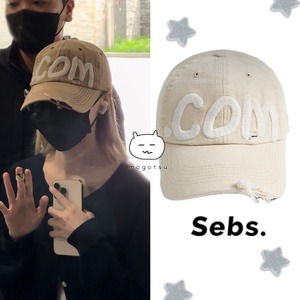 ★ aespa ウィンター 着用！！【Sebs.】ドットコムボールキャップのウォッシングver.CREAM
