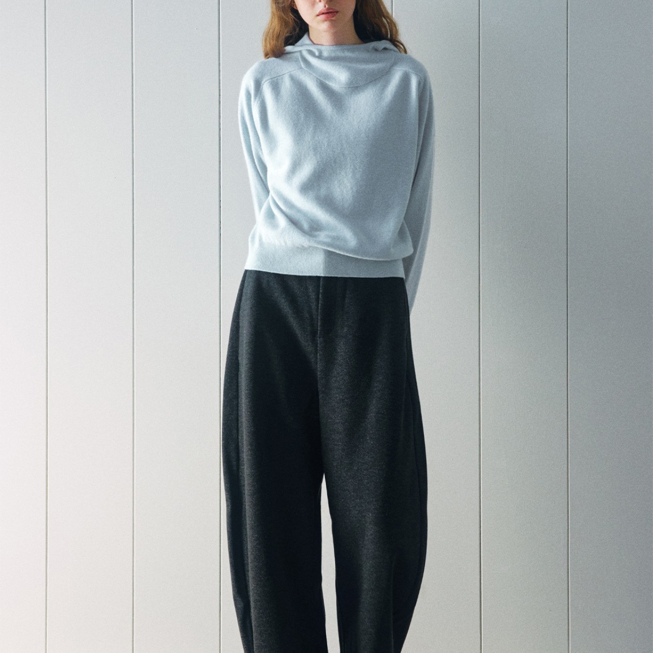 Basic Hooded Knit Pullover  T3763