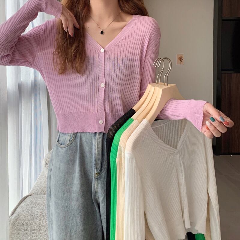 オータムスタイルカラーVネックニットカーディガントップス レディース ロング 秋物 シルク ピュア ハンチェンe6334497301